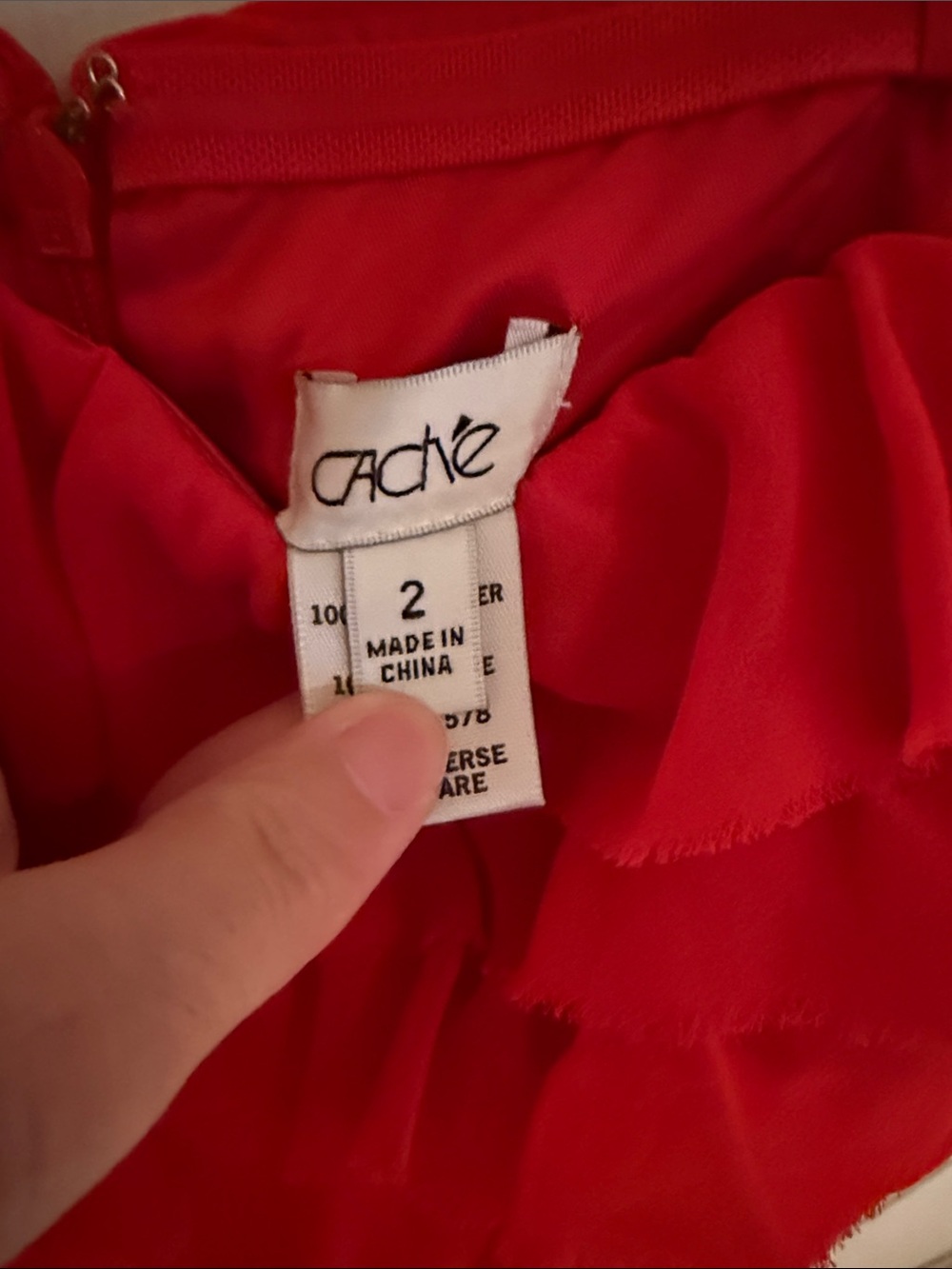 Cache Red Ruffle Spaghetti Strap Mini Dress size 2 - Picture 5 of 5